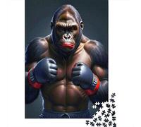 Boxing Gorilla Fighter 1000Pc Puzzle for Adults Gorilla Boxer Portrait for The Whole Family Women, Gifts for Men 52x38cm 1000pcs