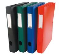 Oxford Boîte à documents Elba Memphis polypropylène A4 Dos 60 mm Personnalisable Élastique Noir