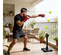 Boxing Reflex Ball Headband Set - Precision Punching Trainer, Speed-Reaction Coordination Tool, Adjustable Elastic Boxing Ball Gear, Lightweight Impact-Absorbing Training Accessory, Suitable for Men W