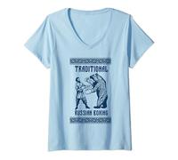 Boxing Russie Moscou URSS Union soviétique CCCP T-Shirt avec Col en V