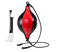 Boxing Speed Bag - End Boxing Punching Bag | Flexible Punching Ball | PU Leather Reflex Kit with Bungee Cords | Floor to Ceiling Perfect for Reaction, Agility, Hand Eye Coordination Training