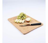 BOXIO - Cutting Board : Planche à découper premium en bambou, 40 x 30 cm, convient comme couvercle en bois pour Wash & Toilet - grande planche de cuisine, planche à découper en bois, bambou naturel