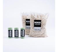 BOXIO - Refill Pack : 2X litière Chanvre, 3X Sacs Bio 10L - Accessoires pour Toilettes sèches, Compost ou séparation, sciure, Sacs Bio. Idéal pour Le Camping, Jardin ou en Voyage.