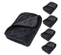 BOXIZ Lot de 5 Microfibre Torchon de Ménage XXL 40×60 cm - Serviette Absorbante sans Peluches pour Cuisine, Voiture, Fenêtres et Salle de Bain