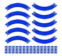 BOXOB 10 Virages Inclinés 90 Degrés 15 Connecteurs pour Piste Hot Wheels | ABS Bleu Pièces Piste Courbes Connecteurs pour Hot Wheels Track Builder Unlimited BHT77/FTL69, Assemblage Facile