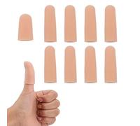 BOXOB 10pcs Protège-Doigts en Gel, Protège-Doigts Silicone Manchons de Soutien du Pouce Réutilisables pour la Protection du Bout des Doigts pour le Volley-Ball Crochet Jardinage Cuisine