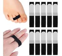 BOXOB 10pcs Sangles Doigts Bande Doigts, Bande pour Doigts en Nylon Attelles pour Doigts Antidérapantes Réutilisables Sangles Lavables pour Doigts Bandage pour Doigts Blessés (Noir)