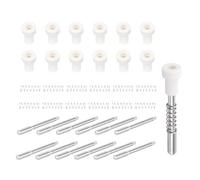 BOXOB 12 Ensemble Loquets à Piston pour Moustiquaire, 0,4x3,81 cm Goupilles de Retenue en Alliage d'Aluminium avec Capuchons et Ressorts Accessoires Remplacement Clips de Retenue pour la Fixation
