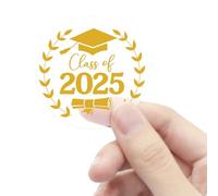 BOXOB 120pcs Autocollants de Remise de Diplôme, 4cm Stickers Graduation Dorés Étiquettes Remise Diplôme Sceaux d'Enveloppes Cadeaux Félicitations les Diplômés pour Certificats