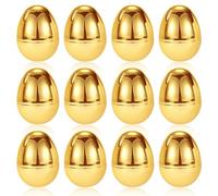 BOXOB 12pcs Œufs de Pâques en Plastique Extra Larges Vides, Œufs de Pâques Géants Gros Œufs de Pâques Dorés Œufs de Pâques Remplissables Chasse Aux Œufs de Pâques Brillants pour Objets Bonbons Jouets