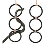 BOXOB 2 Anneaux d'escalade en Forme Serpent, Acrylique Noir Jouets D'enrichissement Décoration Cage de Réservoir de Reptiles Accessoires d'escalade pour Python Royal Serpent des Blés