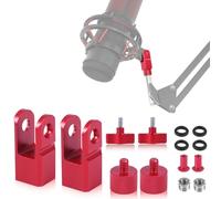 BOXOB 2 Ensemble Adaptateurs de Montage de Microphone en Métal, pour Support de Microphone Hyperx Quadcast & Bras de Flèche avec Adaptateur de Vis 3/8" ou 1/4" Accessoire de Remplacement (Rouge)