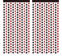 BOXOB 2 Pièces Décoration Thème Casino, Rouge et Noir, Toile de Fond pour Soirée Poker 100 x 200cm Rideaux à Franges en Aluminium pour Las Vegas Anniversaire Thème Casino Soirée Jeux Photomaton