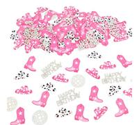 BOXOB 200 Pièces Confettis d'Anniversaire Disco Cowgirl, Rose et Argent Confettis Table à Paillettes Décorations Fête Disco pour Anniversaire Enterrement de Vie de Jeune Fille Fête Musicale