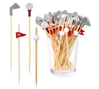 BOXOB 200pcs Pics à Cocktail de Golf, 4 Styles Agitateurs Boissons Décoratifs Pics à Apéritifs Golfdrink Stirrers pour Décorations de Fête