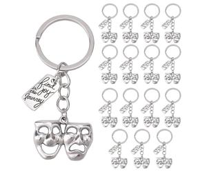 BOXOB 20pce Porte Clés de Théâtre Musical, Porte Clés Masque avec Motif Tragédie Comique pour Artistes Amateurs de Théâtre et Fournitures Fête