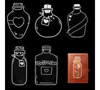 BOXOB 20pcs Transparents Marque Page Fleurs Séchées, Grande Taille Style Bouteille de Souhaits Marque Pages Transparent Kit de Fabrication Sans Fleurs Séchées pour Scrapbooking Journal Décoration