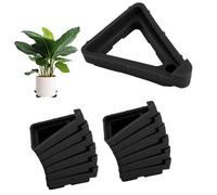 BOXOB 24pcs Pieds Pot Plante pour Jardinières Intérieures & Extérieures, Rehausseurs Triangulaires Pot Fleur Coussins Pieds Planteurs Supports Levage pour Meilleur Drainage Circulation Air (Noir)