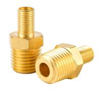 BOXOB 2pcs Adaptateur Tuyau d'air, Adaptateur de Valve de Pompe à Air 1/4in NPT (M) vers Valve Schrader Standard (M), pour Tuyau d'air Mandrin d'air Réservoir de Compresseur d'air