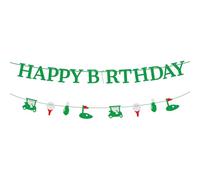 BOXOB 2pcs Bannière de Joyeux Anniversaire de Golf, Pré-Enfilée Paillettes Découpes Balle Golf et Club Bannière d'Anniversaire Décorations Fête sur le Thème du Sport pour Enfants et Adultes