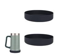 BOXOB 2pcs Chaussette Silicone pour Stanley The Big Grip Beer Stein, Anti-Rayures Protège-Base de Tasse sans BPA Accessoires de Manchon pour Chopes Tumbler & Bouteilles d'eau (Noir)