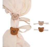 BOXOB 2pcs Embrasses Rideaux Ours, Attaches de Rideaux Décoratives Mignon Attaches de Corde en Forme d'animal Dessin Animé pour la Décoration Fenêtre Maison Bureau Chambre à Coucher Salon