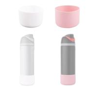 BOXOB 2pcs Manchons en Silicone pour Bouteilles Owala FreeSip Sway 30 oz et 40 oz, Antidérapants et Résistants aux Rayures pour Accessoires de Gobelets Owala (Rose, Blanc)