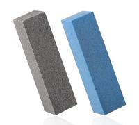 BOXOB 2pcs Pierres Abrasives en Caoutchouc Gommeux, Snowboard Pierre de Ski Pierre de Bloc de Meulage de Bord Pierres de Réglage de Ski pour Enlever Les Bavures (Gris Grain 60, Grain Bleu 240)
