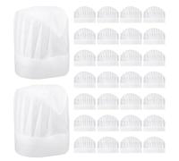 BOXOB 30pcs Toque de Chef pour Enfant, Toques de Chef Jetables Blanches Enfants Respirantes Idéales pour La Pâtisserie La Cuisine Pizza Les Fêtes