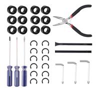 BOXOB 33 Kit Rouleaux en Caoutchouc Rechange Pour Cricut Maker, Remplacement Rouleau en Caoutchouc avec Pinces de Fixation Clés Tournevis Pinces Anti-Déplacement Compatible avec Cricut Maker