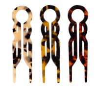 BOXOB 3pcs Épingles à Cheveux Françaises, Prestige Forme de U Acétate Épingles à Cheveux pour Femmes Chignons Épais Fins Longs Boucles Accessoires de Coiffure (3 Couleurs)