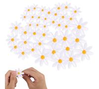 BOXOB 40pcs Patchs Thermocollants en Forme de Marguerite, Jolis Patchs Brodés Décoratifs à Coudre 4 Tailles pour Vêtements Chapeaux Jeans Filles et Femmes