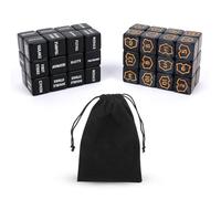 BOXOB 48pcs Dés Compteur Mots-Clés Capacités, Ensemble Dés D6 Acrylique Jetons Statistiques Créature avec Pochette Velours pour Jeux Cartes MTG TCG Accessoires Jeu Table