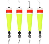 BOXOB 4pcs Flotteurs de Pêche a Coup, pour Eau Douce et Eau Salée Bouchons de Pêche Kits Matériel Lesté pour Sébaste Vivaneau Truite et Plus Encore (Jaune)