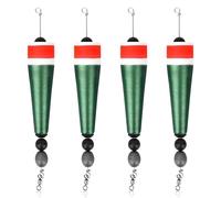 BOXOB 4pcs Flotteurs de Pêche Lestés, Bouchons à Éclater pour Eau Douce et Eau Salée Matériel de Pêche Durable pour Truite et Bar (10,16cm, Vert)