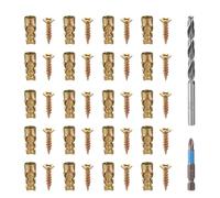 BOXOB 50 Pair 6x14mm Vis d'Expansion Courtes avec Outils d'Installation | Vis & Chevilles en Fer Galvanisé pour Réparation de Charnières d'Armoire Restauration Filetage Pose Simple