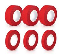 BOXOB 6pcs 9,14m Ruban Crosse, 25mm 12,5mm Non Prédécoupé Ruban Cross Hockey Coton Absorbe la Sueur Ruban de Hockey Ruban Adhésif pour Crosse de Hockey pour la Crosse Le Baseball (Rouge)