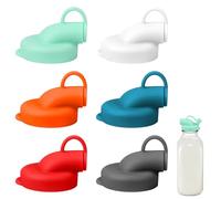 BOXOB 6pcs Bouchons Verseurs en Silicone pour Bouteilles de Lait, Diamètre 48 mm Couvercles Anti-Fuite Rechange avec Couvercle de Bec Verseur à Vis pour Bouteilles en Verre et Boissons (6 Couleurs)