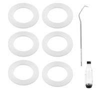 BOXOB 6pcs Joints Rechange en Silicone avec Broche Rectangulaire en Acier Inoxydable, Joint Torique Blanc pour Bouteille Compatible avec Sodastream les Joints d'Étanchéité de Bouteille Plastique