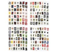 BOXOB 8 Feuilles d'Autocollants Alphabet Rétro, Autocollants de Scrapbooking Lettres Vintage Fournitures Scrapbooking pour Journal Intime Carnet de Notes Décoration Salle Classe Planificateur