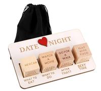 BOXOB Bois Dés de Rendez-Vous, 16x10cm Portable Jeu de Dés pour Couples dés de Décision pour Couples, Jeux de Dés Coquins Cadeaux pour Anniversaire Saint Valentin (5 Dés + Sac de Rangement)