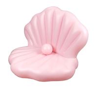 BOXOB Bouée Piscine Coquillage 144cm, Bouée Plage Géante Gonflable Renforcée en Forme Coquillage avec Boule Perle pour Bronzer Enterrement Vie Jeune Fille Décoration Fête Piscine (Rose)