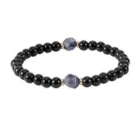 BOXOB Bracelet Tourmaline Obsidienne Noire, Ajustable Onyx Noir Perles Bracelet Protection Idéal pour Homme Femme la Saint-Valentin un Anniversaire ou Un Mariage