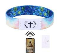 BOXOB Bracelets Bibliques avec NFC, Bracelet Nylon Élastique avec Versets Bibliques Quotidiens Bracelets d'Écriture Femmes Hommes Décorations l'Évangile Religieux Cadeaux d'Inspiration Chrétienne