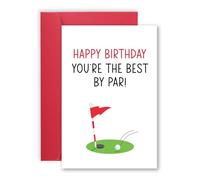 BOXOB Carte D'anniversaire de Golf Amusante, Carte D'anniversaire sur le Thème du Golf avec Enveloppe Rouge de Vœux Humoristique Cadeau pour Golfeur Mari Femme Petit Ami Petite Amie