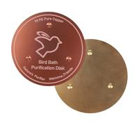 BOXOB Disque de Purification pour Bain d'oiseaux en Cuivre Pur, Nettoyeur Bain d'oiseaux de 10cm avec Support Triple Point Purificateur d'eau Toutes Saisons Universel Abreuvoirs et Bols D'extérieur