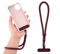 BOXOB Dragonne Universelle Réglable pour Téléphone, avec Languette d'Attache Compatible avec la Plupart Des Téléphones et Étuis Anti-Chute, Mains Libres (Rouge Foncé)