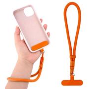 BOXOB Dragonne Universelle Réglable pour Téléphone, avec Languette d'Attache Compatible avec la Plupart Des Téléphones et Étuis Anti-Chute, Mains Libres (Orange)