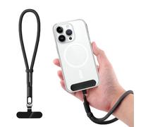 BOXOB Dragonnes de Téléphone, Dragonne de Téléphone Simple Dragonne de Téléphone Portable Confortable avec Languette d'Attache pour iPhone et la Plupart des Étuis de Téléphone (Noir)
