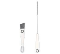 BOXOB Ensemble de 2 Brosses Nettoyage pour Couvercles de Tasses, Nettoyeur d'Espaces et Brosse à Paille Kit Nettoyage pour Biberons Gobelets à Eau Gobelets Bec Verseur Théières
